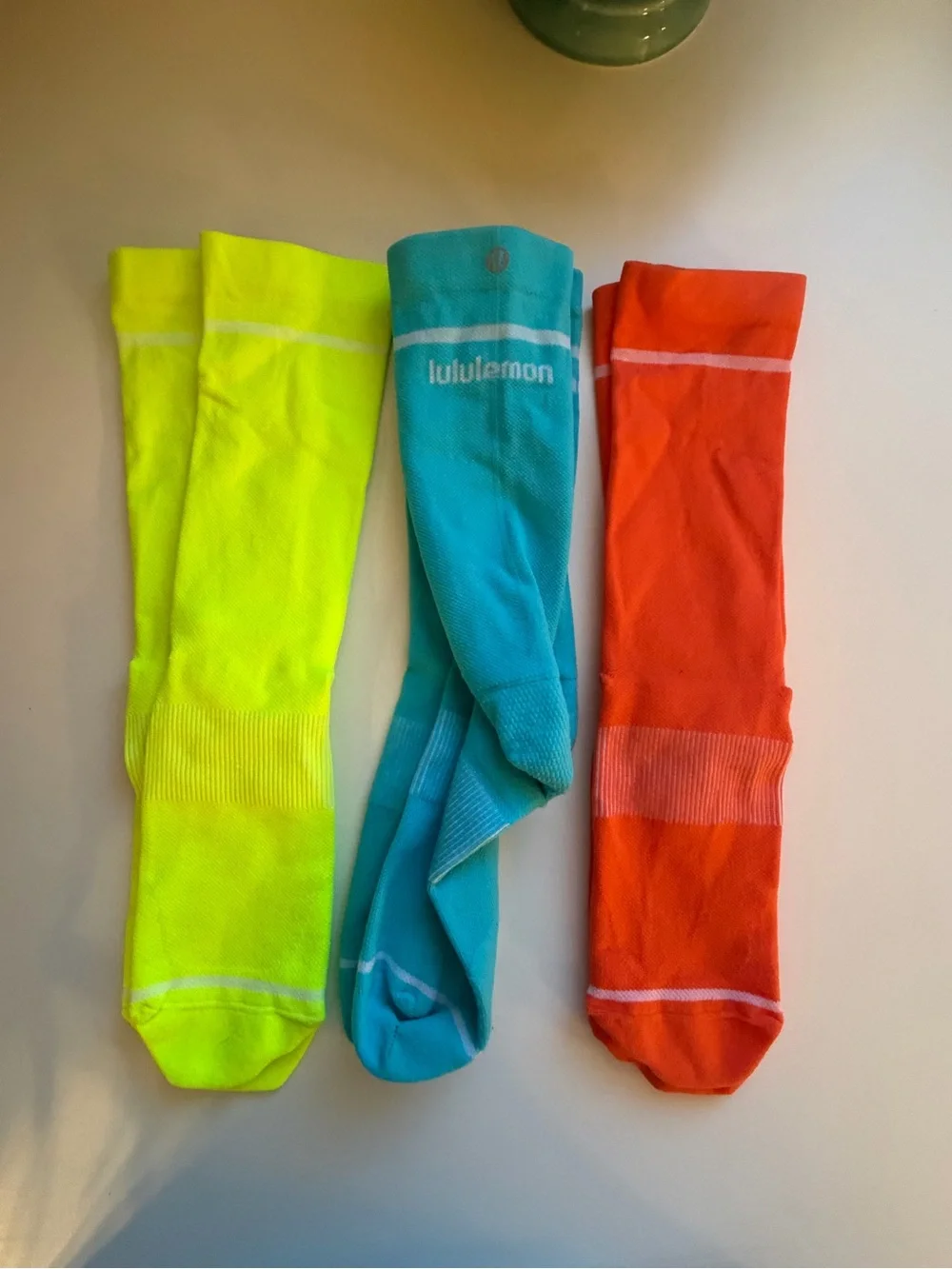 lululemon athletics Power Stride 3 Pack Neon Socks- NWOT